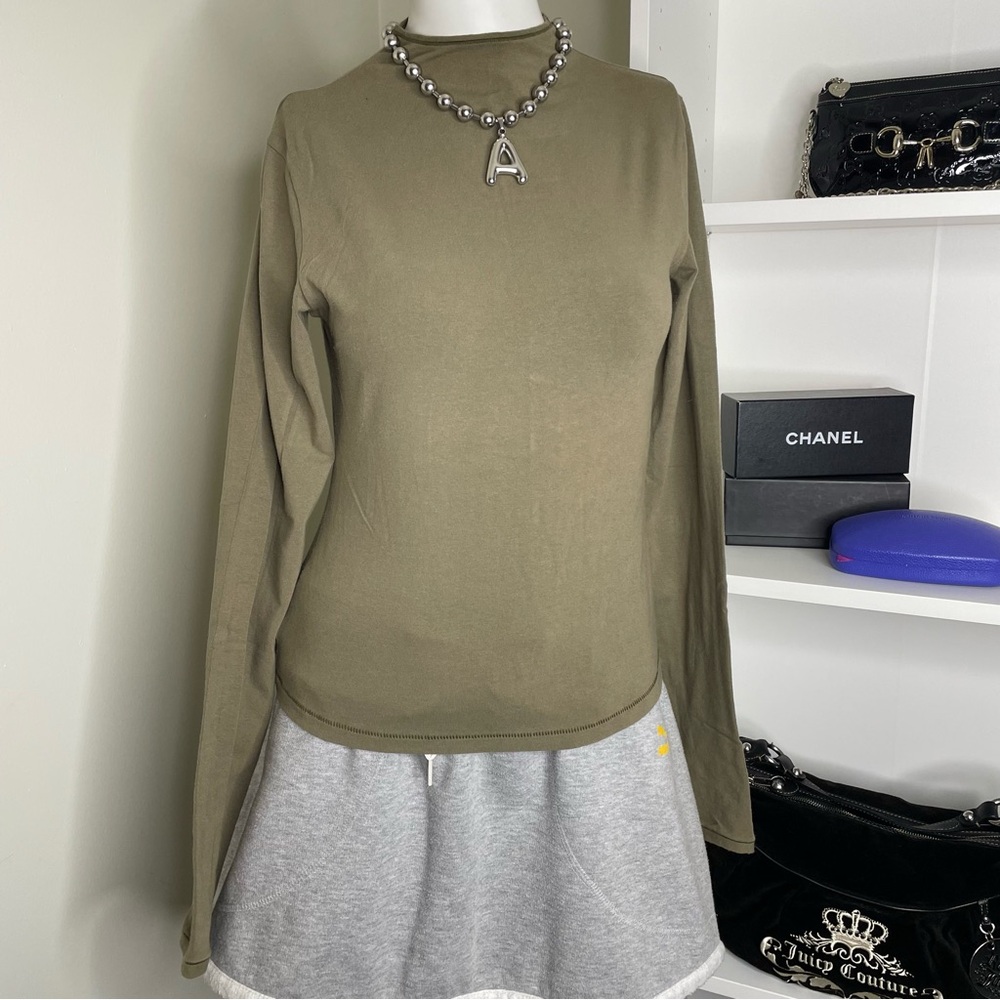 SKIMS Olive Green Long Sleeve Tee